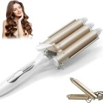 Fer � friser - zhuodike - 3 t�tes - c�ramique tourmaline - temp�rature r�glable - chauffage rapide