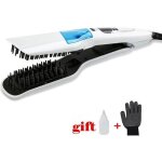 Fer  lisser blanc  vapeur lectrique avec cran lcd brosse plaque de fer  vapeur led sche et humide ...
