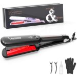Fer  lisser vapeur infrarouge professionnel lisseur cheveux anion plaque large fer  boucler en cramique ...