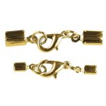 Fermoir � bijoux - rayher - carabinier dor� - pour rubans 2mm et 4mm - bo�te de 2 pi�ces - mixte