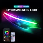 Feux de voiture - momotou - led n�on drl rgb - t�l�commande + app - �tanche - 60cm