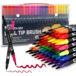 Feutres coloriage enfants48couleurs enfants adulte  double pointe fine et pinceau coloriageenfant brush ...