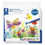 Feutres de coloriage - staedtler - triplus color - 40 couleurs vives - pointe ~1 mm - ergonomique encre ...