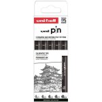 Feutres - dessin - ecriture - noir - 5 tailles diff�rentes - uni pin - uni - ball