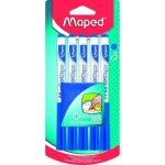 Feutres effaables  sec maped - lot de 5 bleus avec chiffonnette