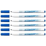 Feutres effaables  sec - velleda - lot de 6 - pointe fine - couleur bleue - opaque