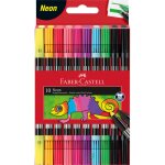 Feutre - faber - castell - neon - double pointe - 10 stylos - lavable sur textiles