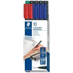 Staedtler feutre pour transparent lumocolor permanent pen 318 318 b10 bleu vert rouge noir