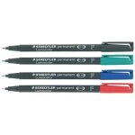 Feutre - staedtler - lumocolor permanent - pointe fine 06 - pochette de 4 - couleurs assorties