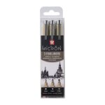 Feutres - noir - dessin - esquisse - manga - assortiment de pointes - sakura - pigma micron