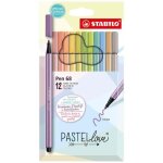 Feutre - stabilo - pen 68 pastellove - 12 couleurs pastel - pointe 10 mm - pour enfants