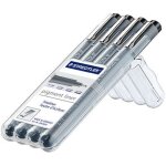 Feutre pigment liner - staedtler - pochette de 4 - pointe calibre - indlbile - couleur noire