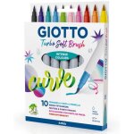 Feutres pinceaux - giotto - turbo soft brush - 10 pcs - couleurs vives - pointe flexible