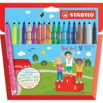 Feutres stabilo trio a - z - 15 couleurs + 3 fluo - pointe moyenne