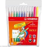 Feutre de coloriage - stabilo - trio a - z - pochette de 12 - multicolore - mixte