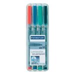 Staedtler feutre pour transparent lumocolor m non - permanent 315 315 wp4 bleu vert rouge noir