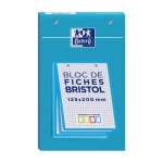 Fiches bristol perfor�es - oxford - 30 feuilles - 125x20cm - petits carreaux 5x5 - blanc / bleu