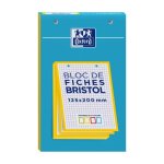 Fiches bristol perfores - oxford - bloc de 30 - blanc - 125x20 - petits carreaux - 5x5