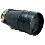 Fiche caoutchouc noir 3p + t 20 a - legrand - sortie droite