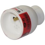 Fiche �lectrique femelle - 2 phases + terre - sortie droite - blanc