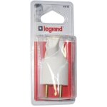 Fiche m�le 2 phases + terre - legrand - annela - plastique - blanc - int�rieur