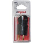 Fiche m�le 2p + t - legrand - annela - noir - pr�t � poser - plastique - int�rieur