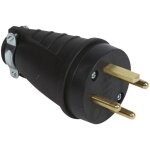 Fiche m�le 3p + t - legrand - 20a - 380v - caoutchouc - noir
