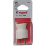 Fiche m�le - legrand - 2 phases + terre - blanc - monobloc - int�rieur