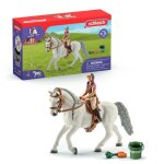 Figurine cavalire sur jument lipizzan - cavalier et jument ralistes avec seau et selle schleich 41433 ...