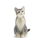 Figurine chat assis - schleich - 13771 - mixte - gris - enfant - int�rieur - a partir de 3 ans