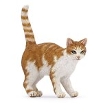Figurine chat roux - papo - chiens et chats papo - blanc et orange - enfant 3 ans +