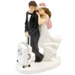 Figurine de mariage - suj4991 - couple de maris - noir et blanc - 17. 5 cm - rsine
