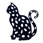 Figurine d�corative de chat en m�tal noir plaque dornement � suspendre au mur d�coration murale originale ...