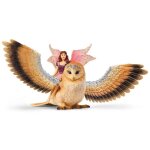 Figurine elfe sur chouette scintillante d�tails tr�s r�alistes schleich 70789 bayala� d�s 5 ans