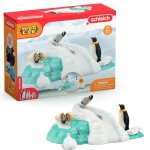 Figurines famille pingouin sur la banquise schleich 42661 wild life pour enfant d�s 3 ans