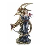 Figurine de f�e dragonni�re avec son dragon - squelette