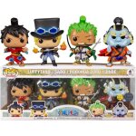 Figurine funko pop! one piece luffytaro - sabo - roronoa zoro - jinbe glow in the dark 4 - pack exclusive ...