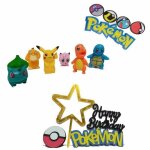 Figurine de gteau - kikoucat - pokmon - 6 figurines - dcoration anniversaire - multicolore