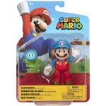 Figurine super mario : mario de glace + fleur de glace - set figurine articule collection 10 cm + 1 carte ...