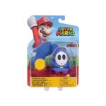Figurine mario : maskache bleu 7 cm avec pieces - set figurine articule collection + 1 carte tigre - ...