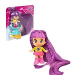 Figurine - pinypon - cheveux super longs - violet - 3 accessoires - fauteuil de coiffeur