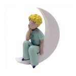 Figurine - plastoy - le petit prince assis sur la lune - pvc - 65 cm