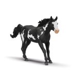 Figurine - schleich - hongre paint horse - noir profond - taches claires - 5 ans et plus