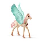 Figurine schleich - licorne - pgase bijou poulain - bayala - gris et multicolore