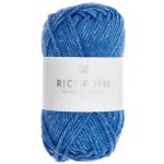 Fil  crocheter - rico design - ricorumi - 25 g - 100% coton - bleu brillant