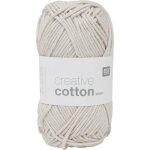 Fil  crocheter - rico design - creative cotton aran - 100% coton - 50 g - gris argent