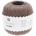 Fil  crocheter - rico design - essentials crochet - 50 g - 100% coton - couleur taupe