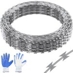 Fil de fer barbelé - vevor - 45 m 3 rouleaux de fil barbelé galvanisé à chaud clôture grillage anti - ... Fil de fer barbelé - vevor - 45 m 3 rouleaux de fil barbelé galvanisé à chaud clôture grillage anti - ...