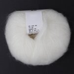 Fil de laine angora - salalis - blanc - doux - anti - boulochage - lavable  la main