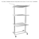 Fil À linge - Étendoir!!! Étendoir à linge pliable à double poteau vertical à trois niveaux l 72 x 64 ... Fil À linge - Étendoir!!! Étendoir à linge pliable à double poteau vertical à trois niveaux l 72 x 64 ...
